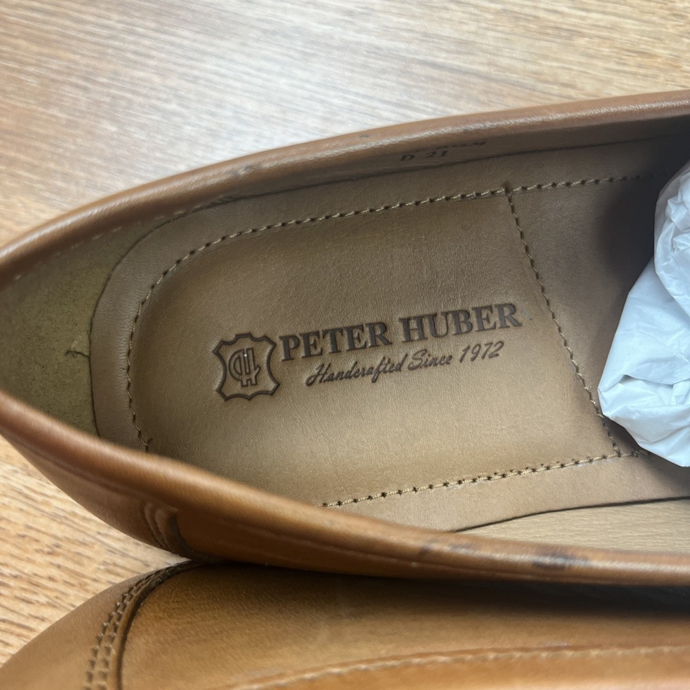 Peter Huber Austin Penny Loafers in Cognac Men's Size 9.5 NEW - Picture 9 of 11
